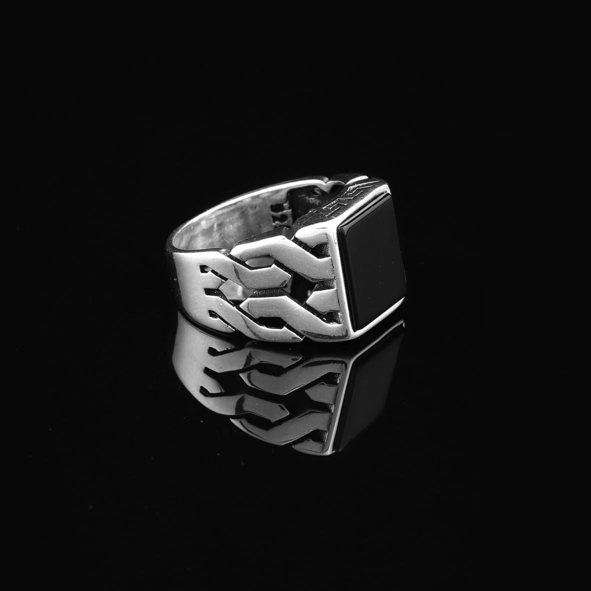 Black Onyx Signet Ring for Men