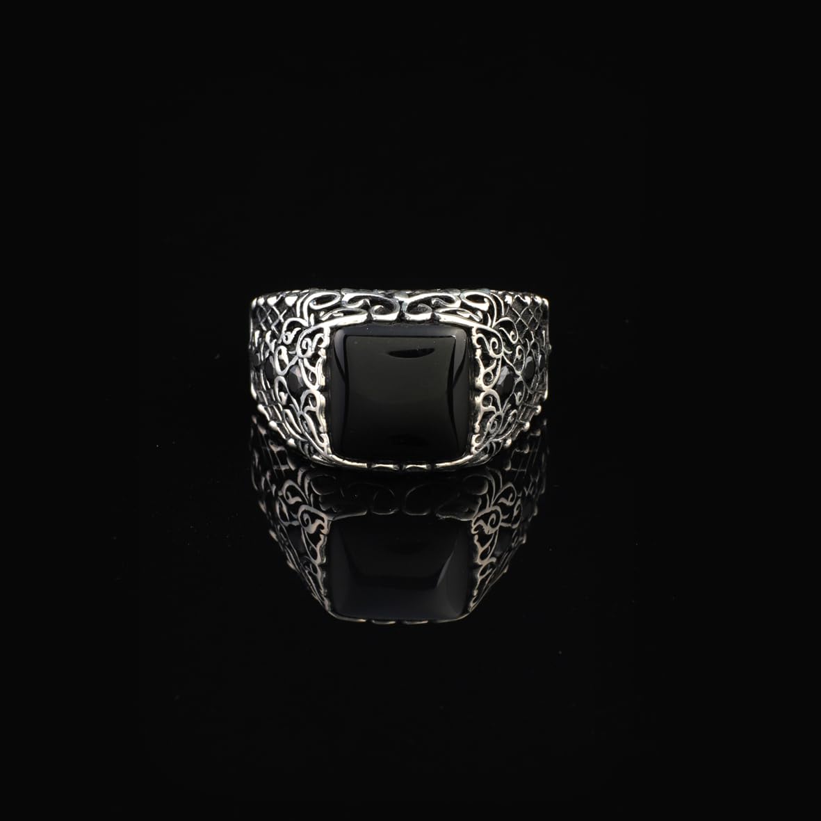 Men's Black Onyx Pinky Ring