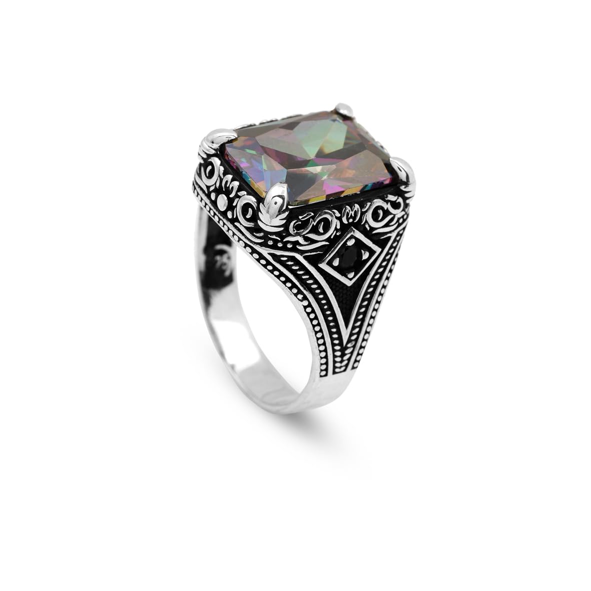 Mystical Topaz Claw Ring for Men – Ottoman Style Vintage Gemstone Engagement Ring