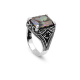 Mystical Topaz Claw Ring for Men – Ottoman Style Vintage Gemstone Engagement Ring — image 1