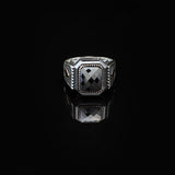 Black Onyx Vintage Men's Gemstone Ring - Handmade 925 Sterling Silver Turkish Engagement Ring with Polished Finish and Silver Polishing Cloth Gift Included — image 3
