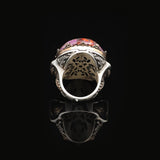 Special Turquoise Men’s Ring with Large Oval Stone – Vintage 925 Sterling Silver Ring — image 6