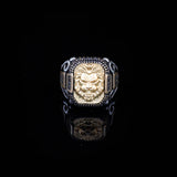 Handmade Lion Custom Signet Ring for Men - Micro Onyx Gemstone — image 2
