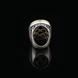 Men's Black Onyx and Micro Sapphire Chunky Sterling Silver Ring — image 6