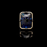 Vintage Large Blue Sapphire Ring for Men - 925 Sterling Silver Turkish Handmade Polished Engagement Ring with Silver Polishing Cloth Gift — image 3