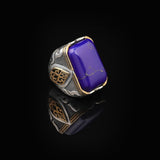 Lapis Lazuli Ring for Men - Handmade Ottoman Style Gemstone Ring with 925 Sterling Silver and Silver Polishing Cloth Gift — image 4
