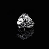 Handmade Lion Ring with Black Onyx Micro Stone - 925 Sterling Silver Men's Gemstone Jewelry — image 3