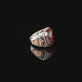 Handmade Garnet Claw Ring — image 4
