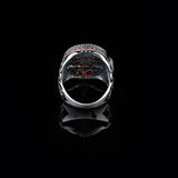 Handmade 925 Sterling Silver Snake Ring with Carnelian Gemstone - Men's Jewelry — image 4