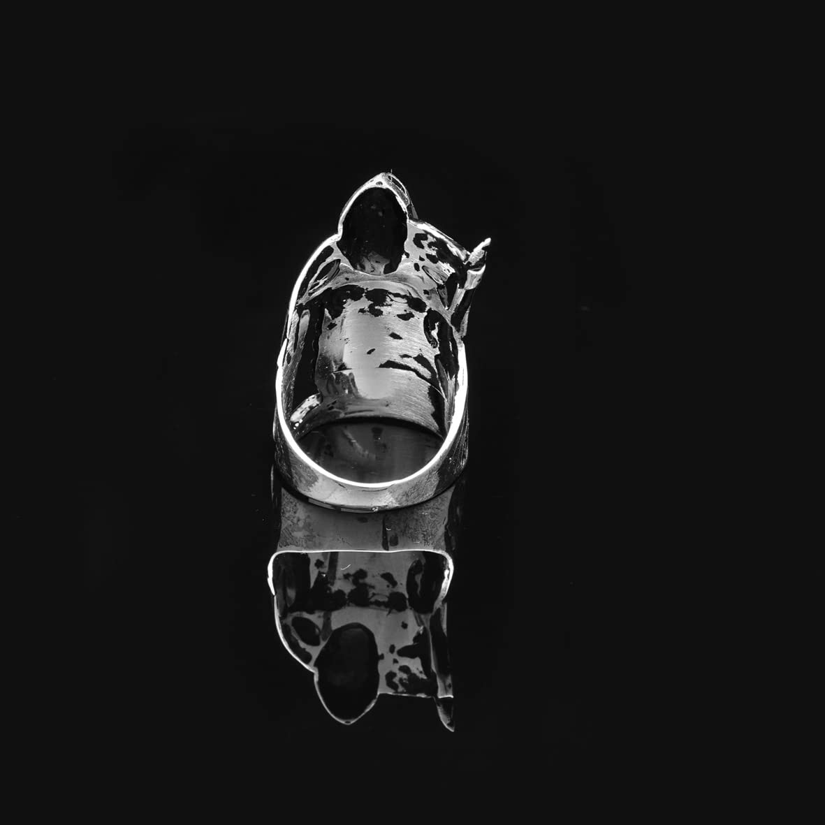 Skeleton Ring Sterling Silver Men Biker Ring