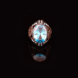 Aquamarine Stone Custom Animal Eagle Ring for Men - Handmade 925 Sterling Silver Jewelry — image 2