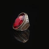 Vintage 925 Sterling Silver Garnet Ring for Men — image 5