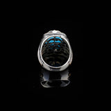 Vintage Handmade 925 Sterling Silver Men's Aquamarine Ring - 925 Sterling Silver Rings for Men - Handcrafted Ring for Men — image 5