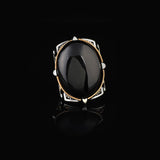 Black Onyx Ring for Men - Chunky Sterling Silver Engagement Ring — image 3
