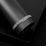 Hand-Engraved Thick Silver Band Bracelet for Men – Handmade Sterling Silver Cuff — image 2
