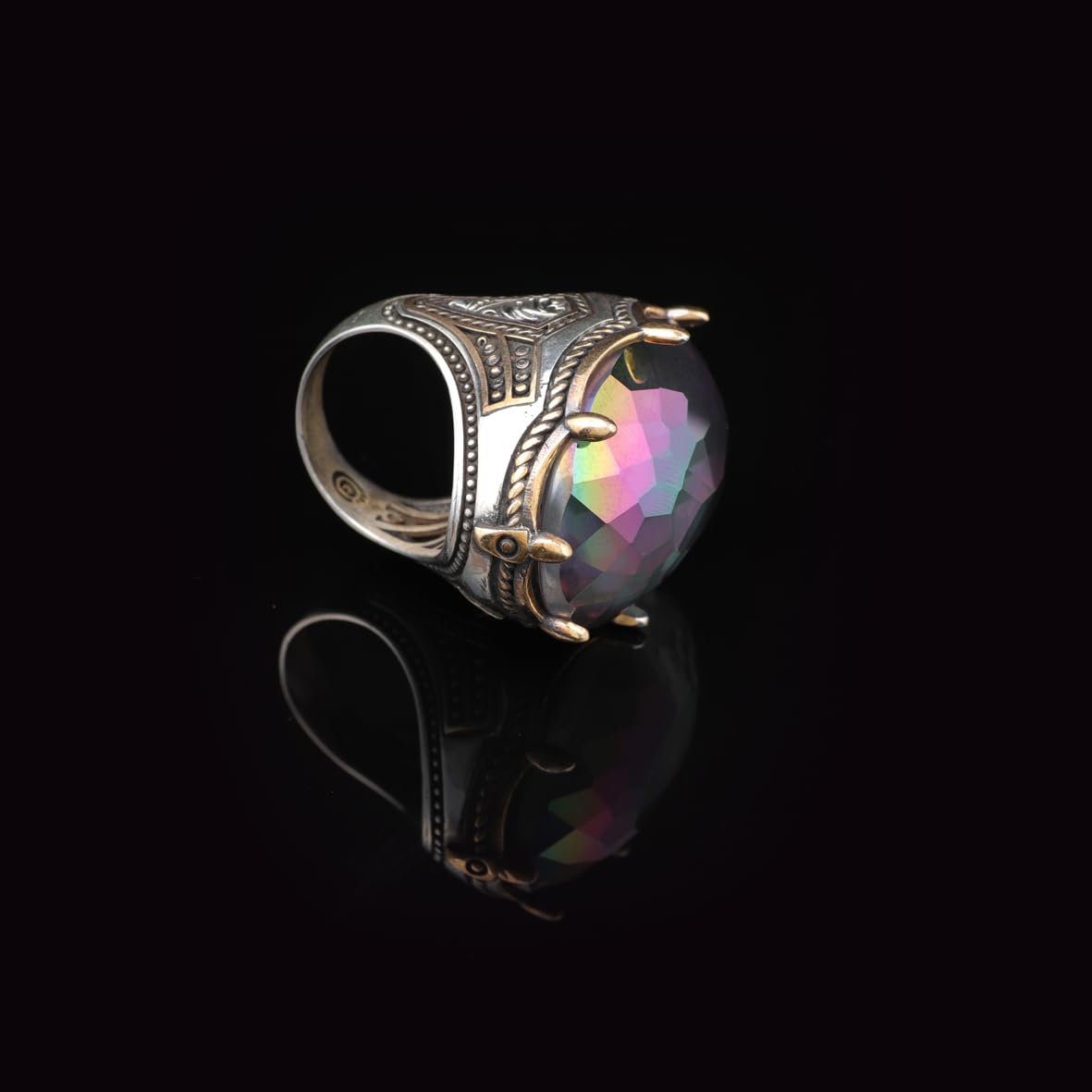 Mystic Topaz Ring - Oval Gemstone