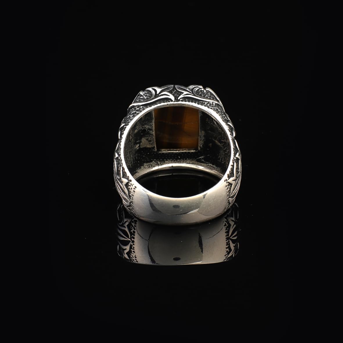 Men’s Tiger Eye Sterling Silver Sword Ring