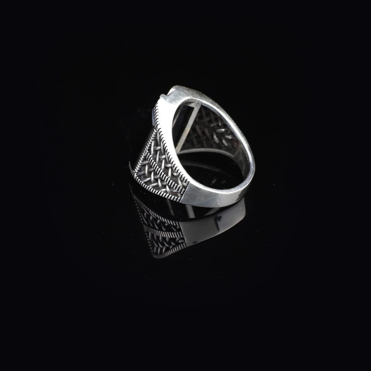 925K Sterling Silver Onyx Stone Ring