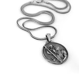 Sterling Silver Necklace for Men - Jesus Necklace with Gothic Oxidized Chain — image 2