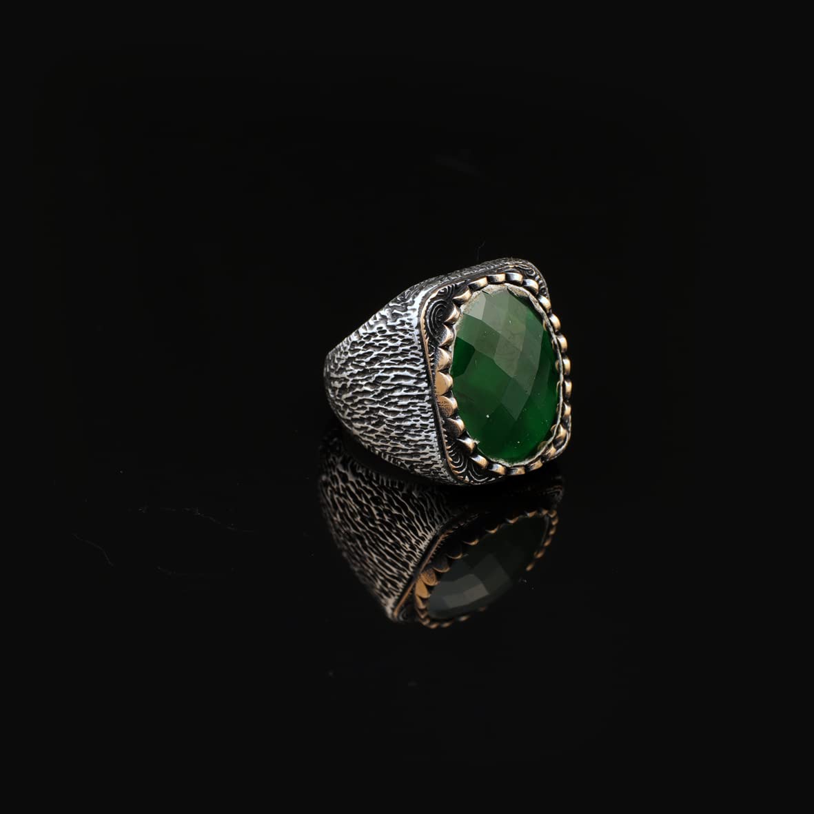 925K Sterling Silver Jade Ring