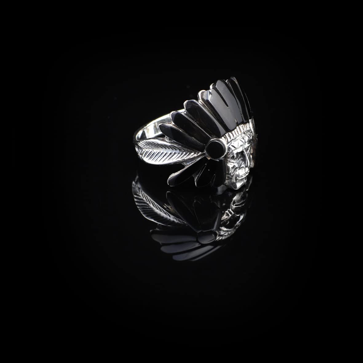 American Indian Chief Handmade Silver Men Ring