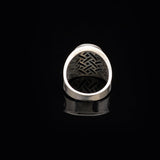 Handmade Virgin Mary Blue Tiger Eye Signet Ring - Vintage 925 Sterling Silver Men's Statement Ring with Oval Gemstone — image 6