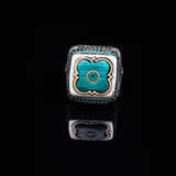 Vintage Malachite Ring with Micro Jade Stone - Handmade 925 Sterling Silver Men's Ring with Gemstone - Includes Silver Polishing Cloth Gift — image 5
