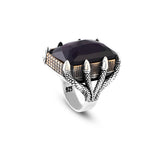 Amethyst Claw Ring - Chunky Sterling Silver Gemstone Ring — image 1
