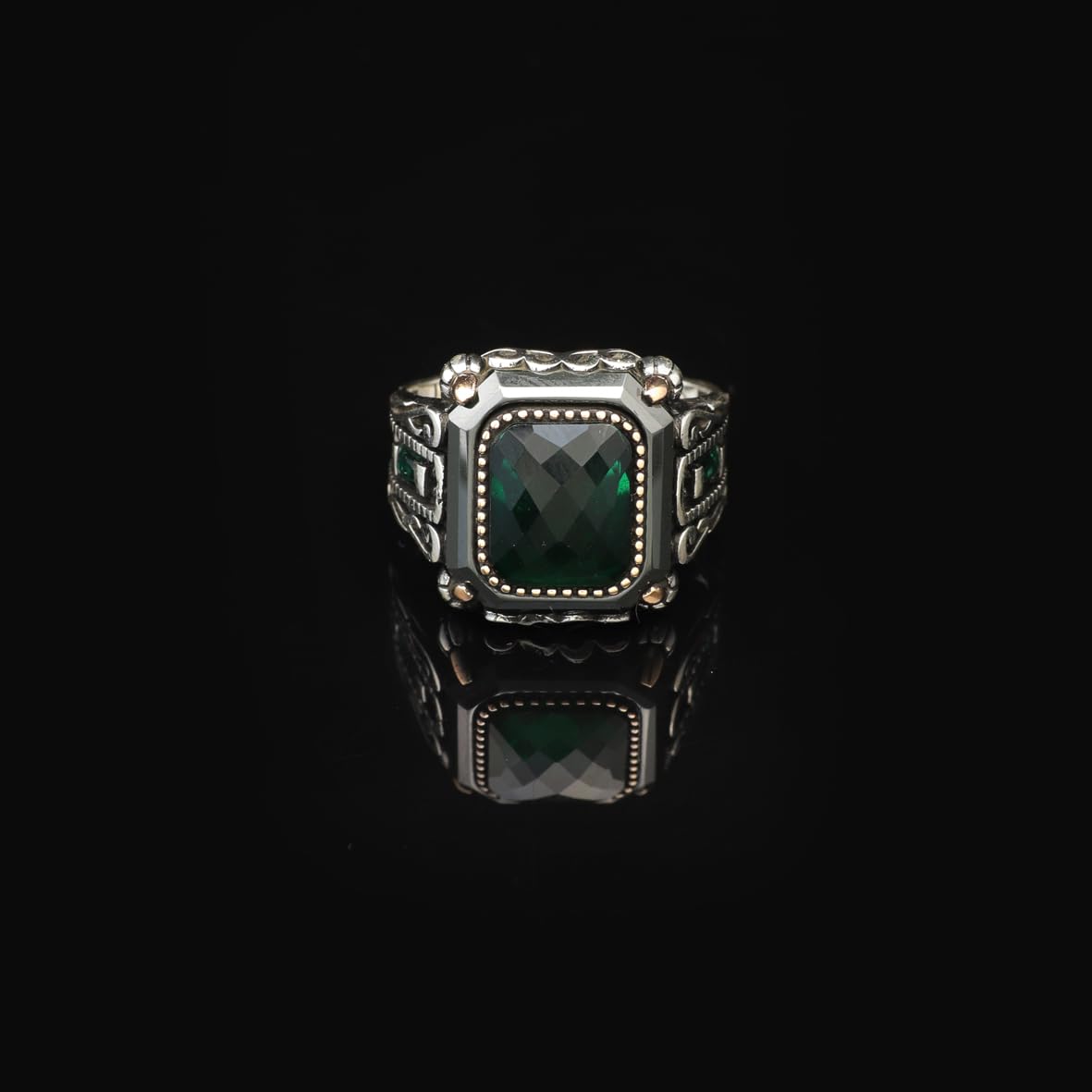 Vintage Emerald Ring for Men