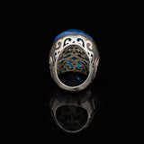 Aquamarine Large Oval Stone Ring for Men — image 6