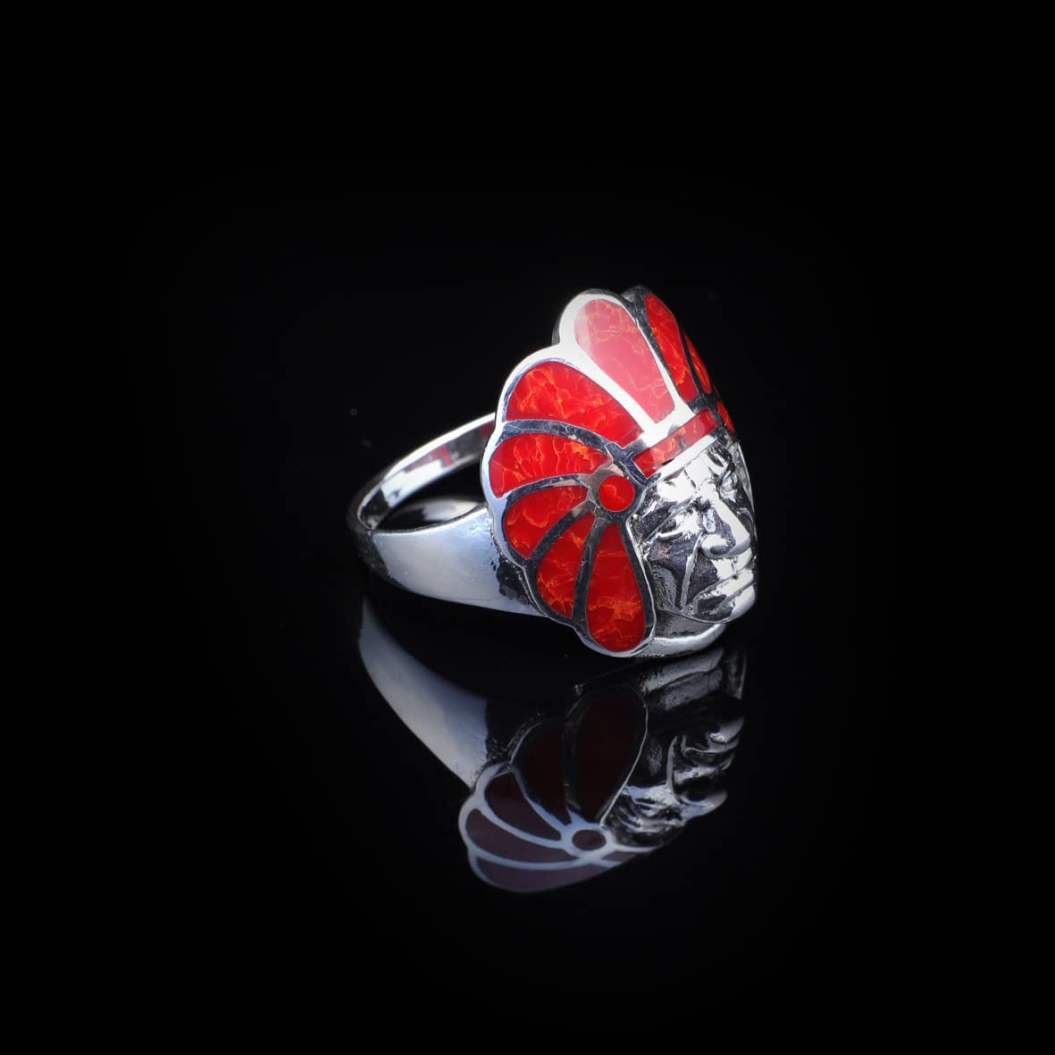 American Indian Chief Handmade Silver Men Ring