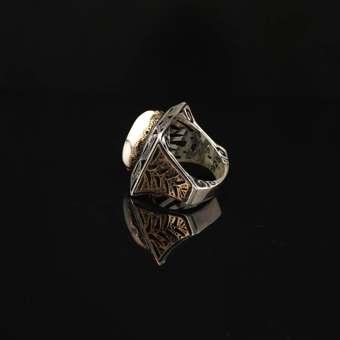Turquoise Stone Men Silver Ring