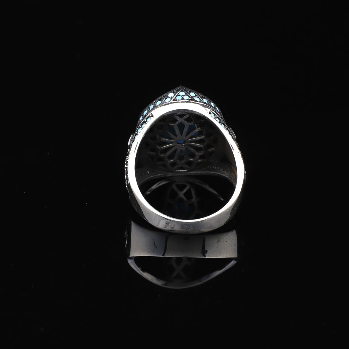 Handmade 925 Sterling Silver Scorpion Ring for Men - Man Silver Aquamarine Stone Ring - Unique Gemstone Jewelry with Aquamarine Stone and Silver Polishing Cloth Gift