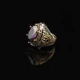 Ottoman amethyst ring vintage ring handmade chunky silver ring sterling silver ring large statement ring gemstone ring promise ring for him — image 4