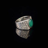 Jade Ring Signet Ring Gemstone Ring Ottoman Statement Ring Vintage Ring Sterling Silver Ring Pinky Ring Gift for Him Handmade — image 3