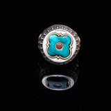 Vintage Malachite Ring with Micro Ruby Stone - Handmade 925 Sterling Silver Mens Ring with Gemstone - Includes Silver Polishing Cloth Gift — image 2
