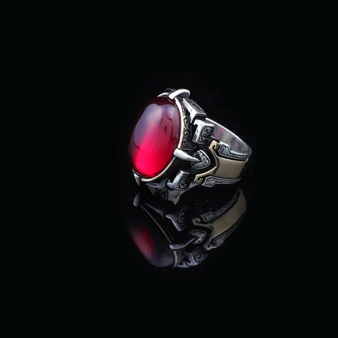 Men Handmade Carnelian Stone Ring