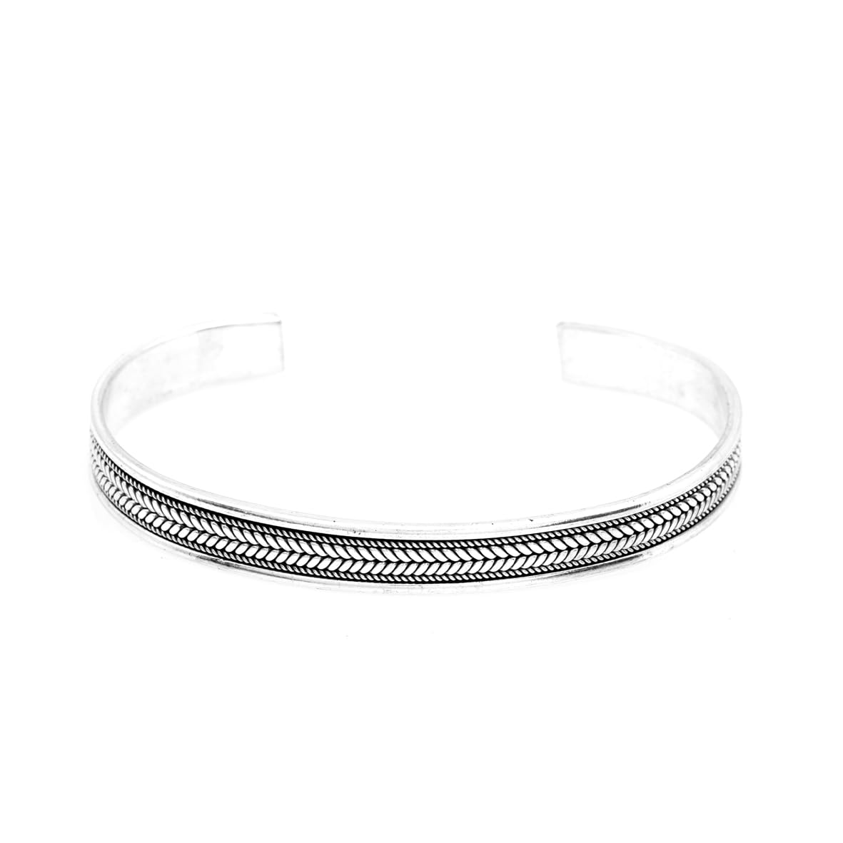 Vintage Handmade Men’s Thick Silver Band Bracelet – Sterling Silver Cuff