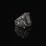 Men’s Black Onyx Gemstone Signet Ring — image 4