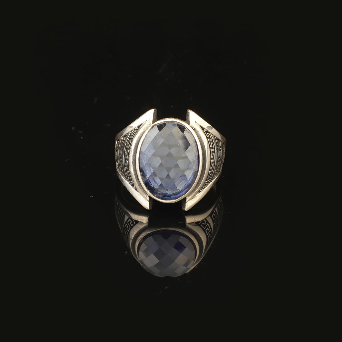 Sapphire Ring Gemstone Ring Ottoman Statement Ring Vintage Ring Pinky Ring Sterling Silver Ring Gift for Him Handmade