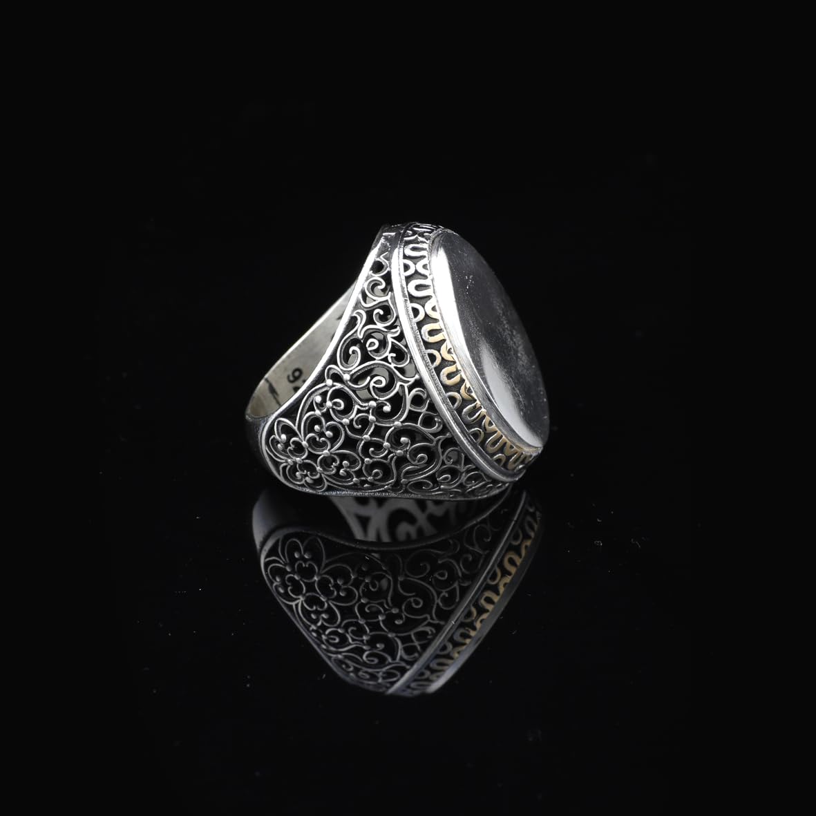 Handmade 925 Sterling Silver Personalized Rings - Custom Photo Ring with Name Engraving
