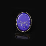 Lapis Lazuli Oval Gemstone Ring - Large Handmade Ottoman Style 925 Sterling Silver Men's Ring with Silver Polishing Cloth Gift — image 3