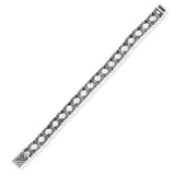 Made to Order Men's Gothic Vintage Pattern Hand-Engraved 925 Sterling Silver Chain Bracelet with Personalized Touch and Silver Polishing Cloth Gift — image 1