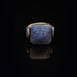 Handmade Sapphire Statement Ring - Vintage 925 Sterling Silver Men's Ring with Micro Stone — image 3