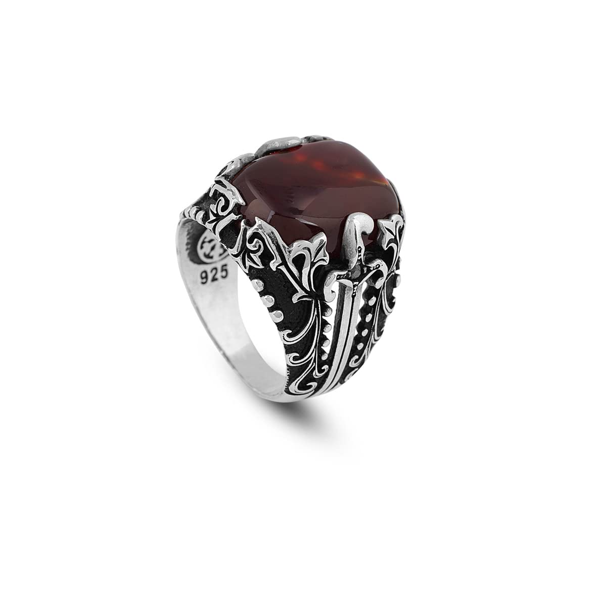 Men Handmade Carnelian Stone Ring