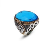 Aquamarine Large Oval Stone Ring for Men — image 1