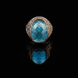Vintage Handmade 925 Sterling Silver Men's Aquamarine Ring - 925 Sterling Silver Rings for Men - Handcrafted Ring for Men — image 3