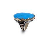 Turquoise Men's Ring with Oval Stone — image 1