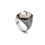 Turquoise Stone Men Silver Ring — image 1