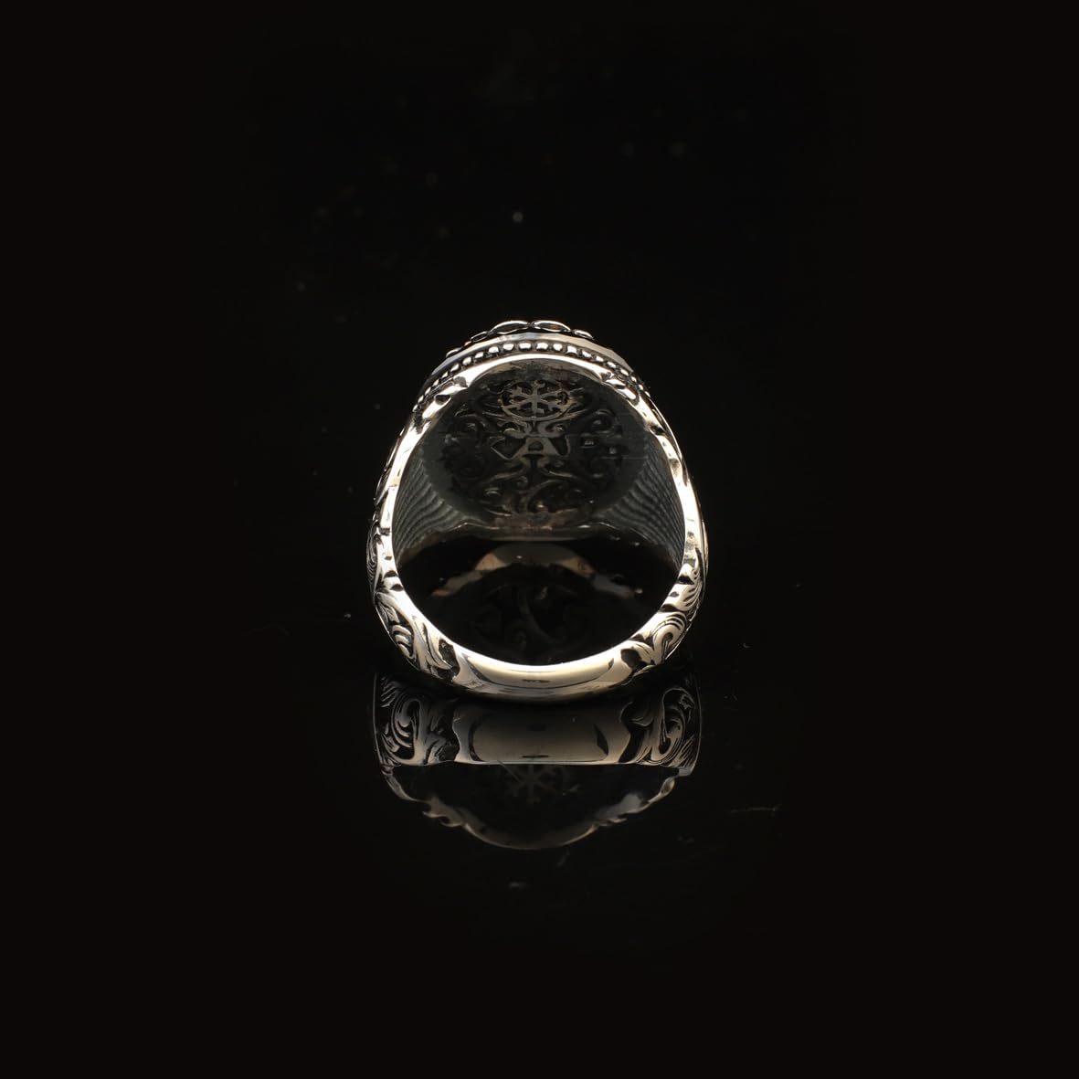 Onyx Ring Signet Ring Ottoman Vintage 925 Sterling Silver Promise Engagement Gemstone Ring Gift for Husband